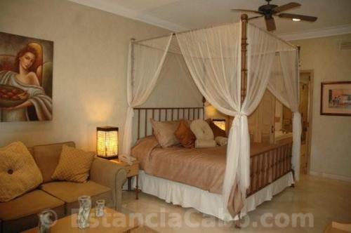 VLE #1604 Master Bedroom Suite with canopy king bed and sleeper queen sofa