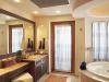 master bathroom in Penthouse 3806 with whirlpool tub and dual sinks.