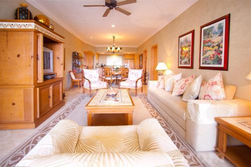 Custom furnishings in spacious living room